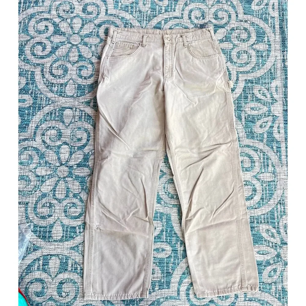 Carhartt Men's FRB180 GKH Flame-Resistant Canvas Cargo Khaki Pants - Size‎ 36x34
